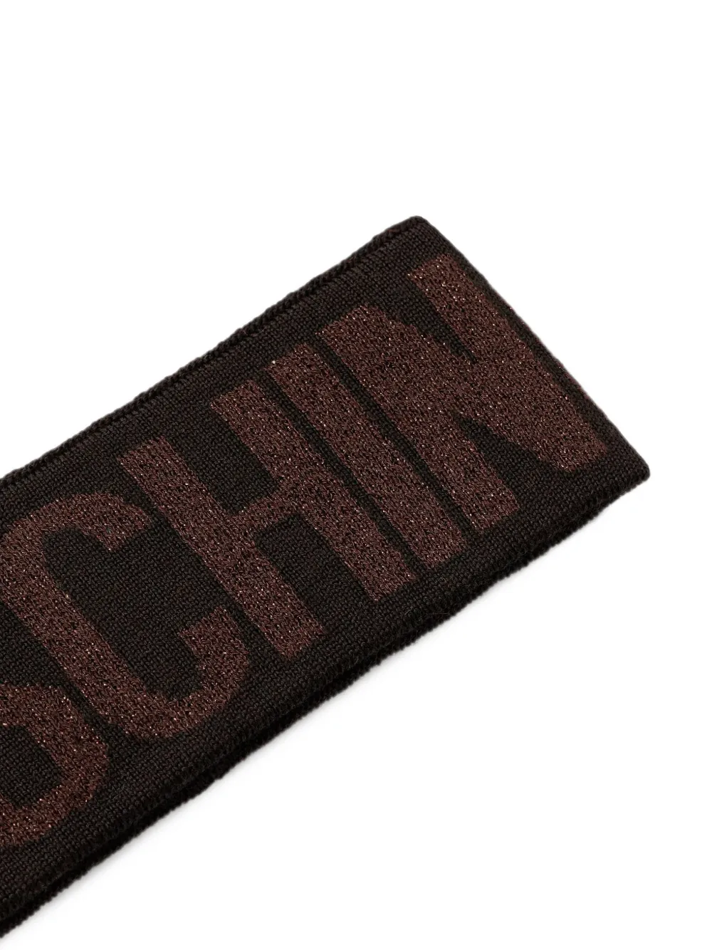 Moschino Gebreide haarband met logo intarsia Bruin