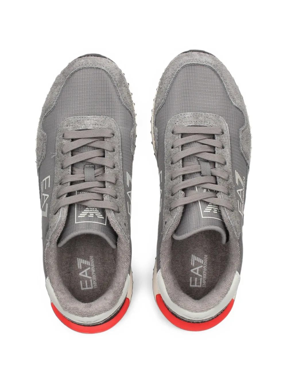 Ea7 Emporio Armani logo-print panelled sneakers Grijs