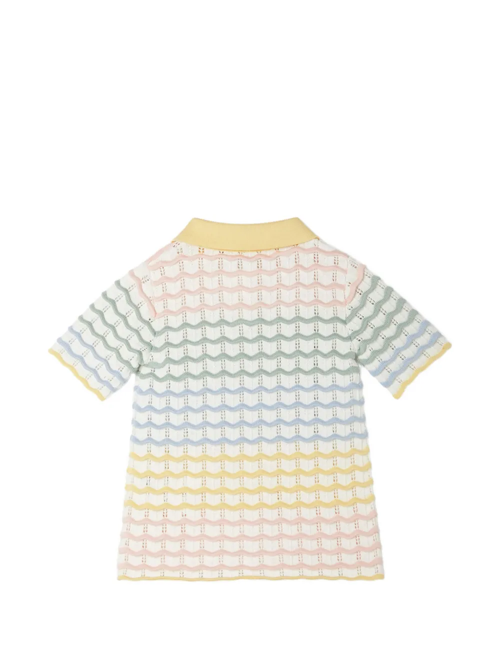 Fendi Kids chevron-knit polo-collar dress Wit
