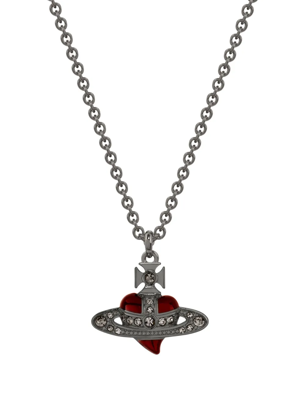 Vivienne Westwood Man. Diamante Heart pendant necklace - Grigio