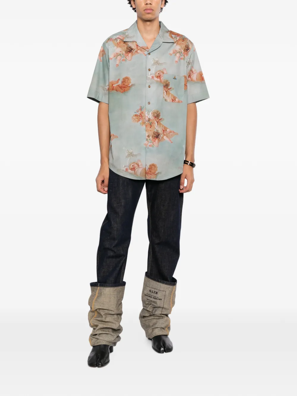Vivienne Westwood Primavera Cherubs-print shirt Blauw