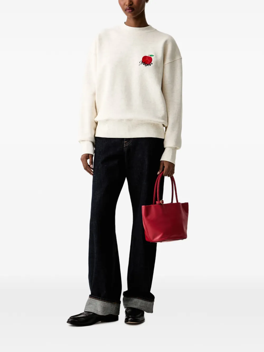 MSGM Sweater met geborduurde appel Wit
