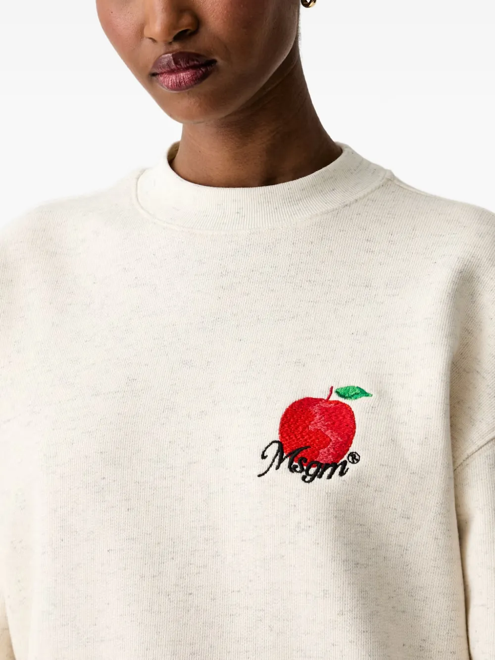 MSGM Sweater met geborduurde appel Wit