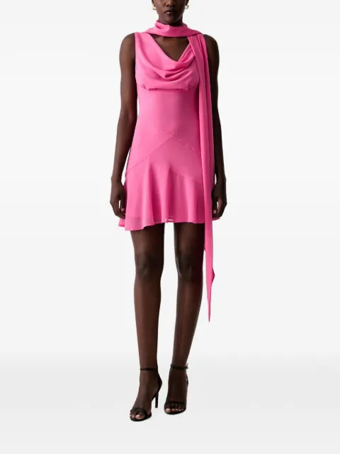 NEVER FULLY DRESSED cowl-neck scarf-detail mini dress
