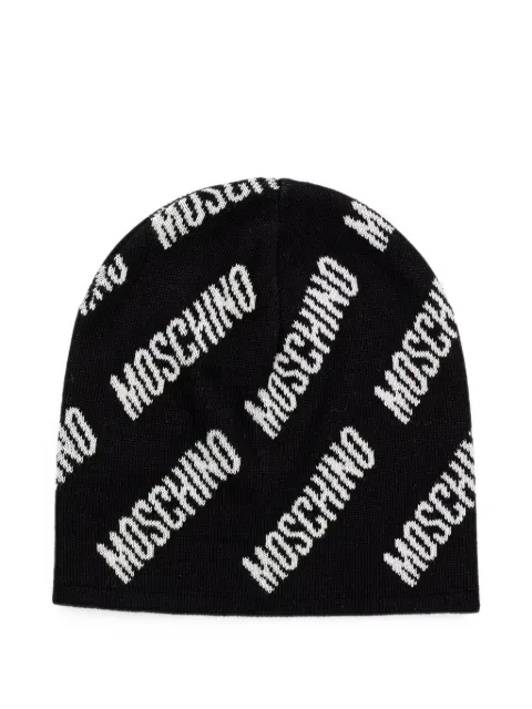 Moschino logo-intarsia beanie hat