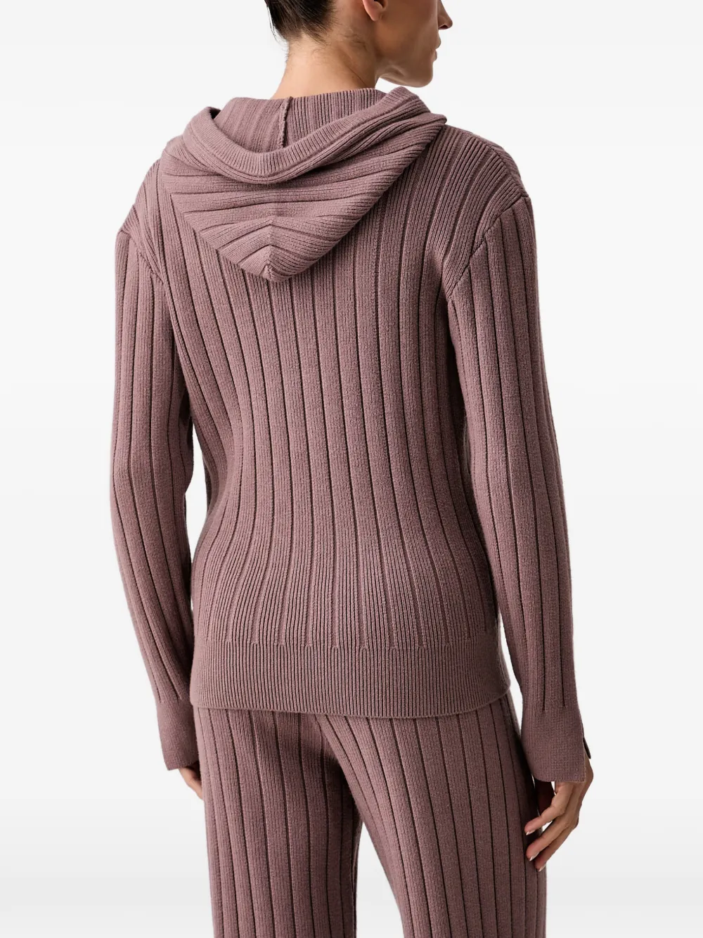 Chantelle Twist ribgebreide hoodie Paars