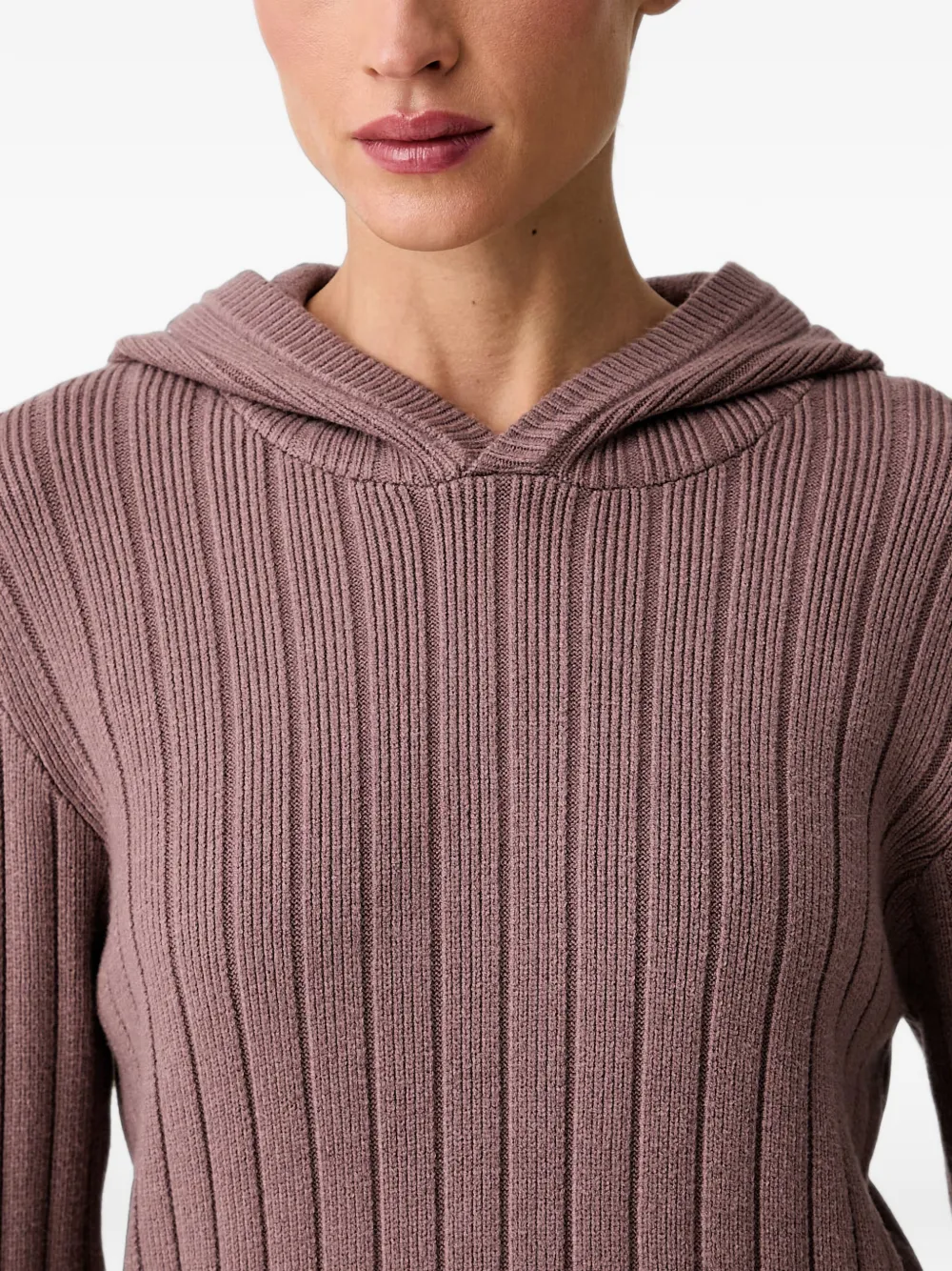 Chantelle Twist ribgebreide hoodie Paars