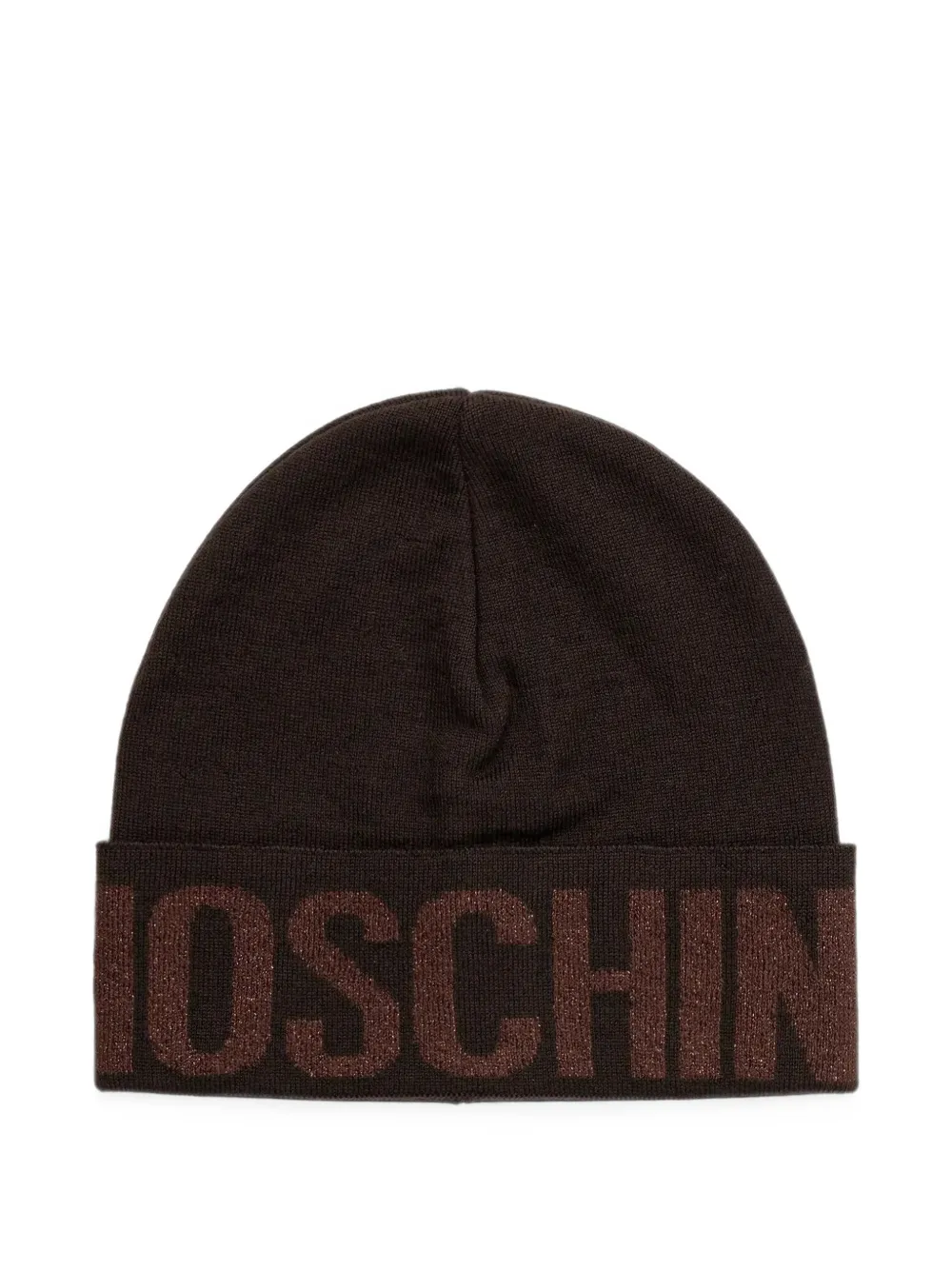 Moschino logo-embellishment beanie hat - Marrone