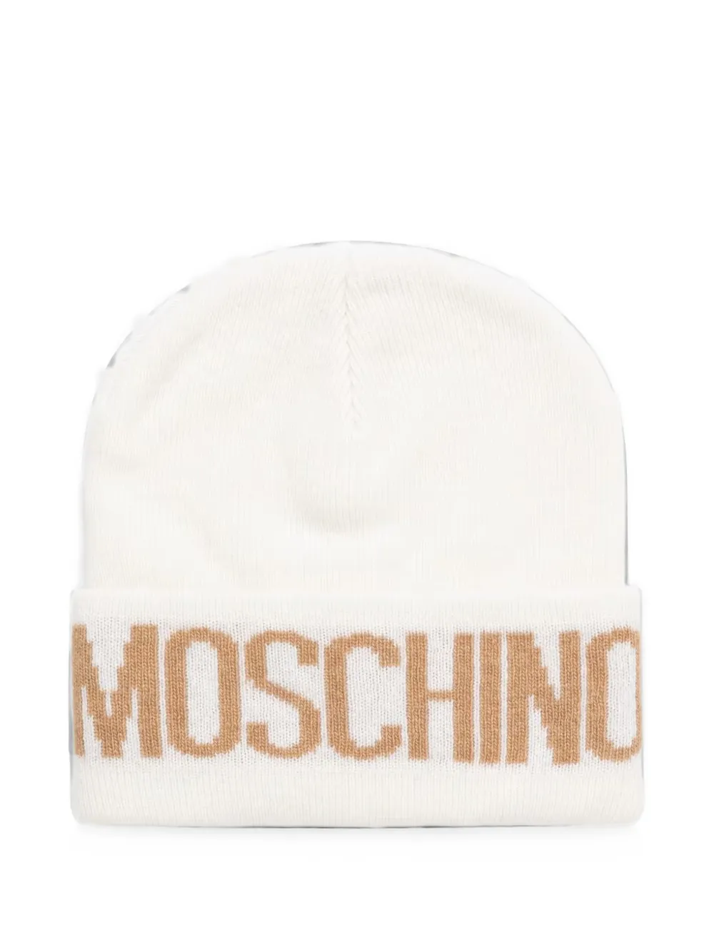 Moschino logo-embellishment beanie hat - Bianco