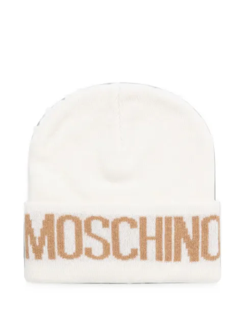 Moschino gorro con aplique del logo