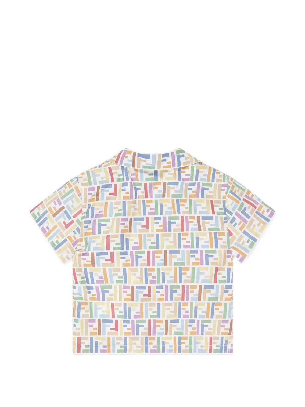 Fendi Kids ogo-print cotton shirt Wit