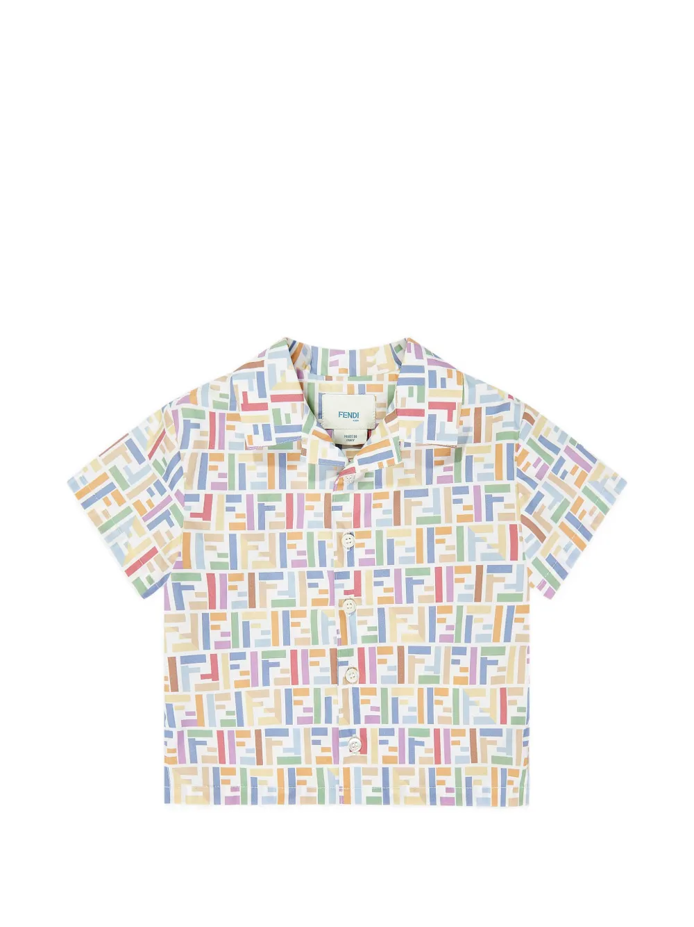 Fendi Kids ogo-print cotton shirt Wit