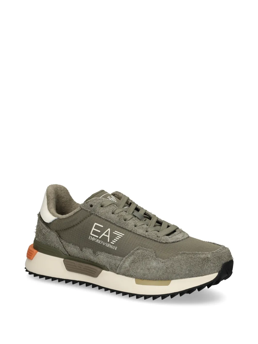 Ea7 Emporio Armani logo-print panelled sneakers Groen