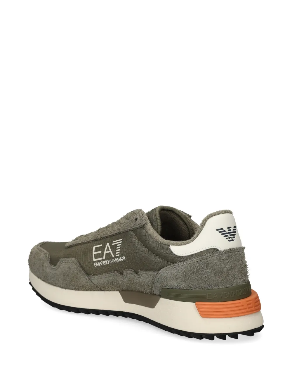 Ea7 Emporio Armani logo-print panelled sneakers Groen