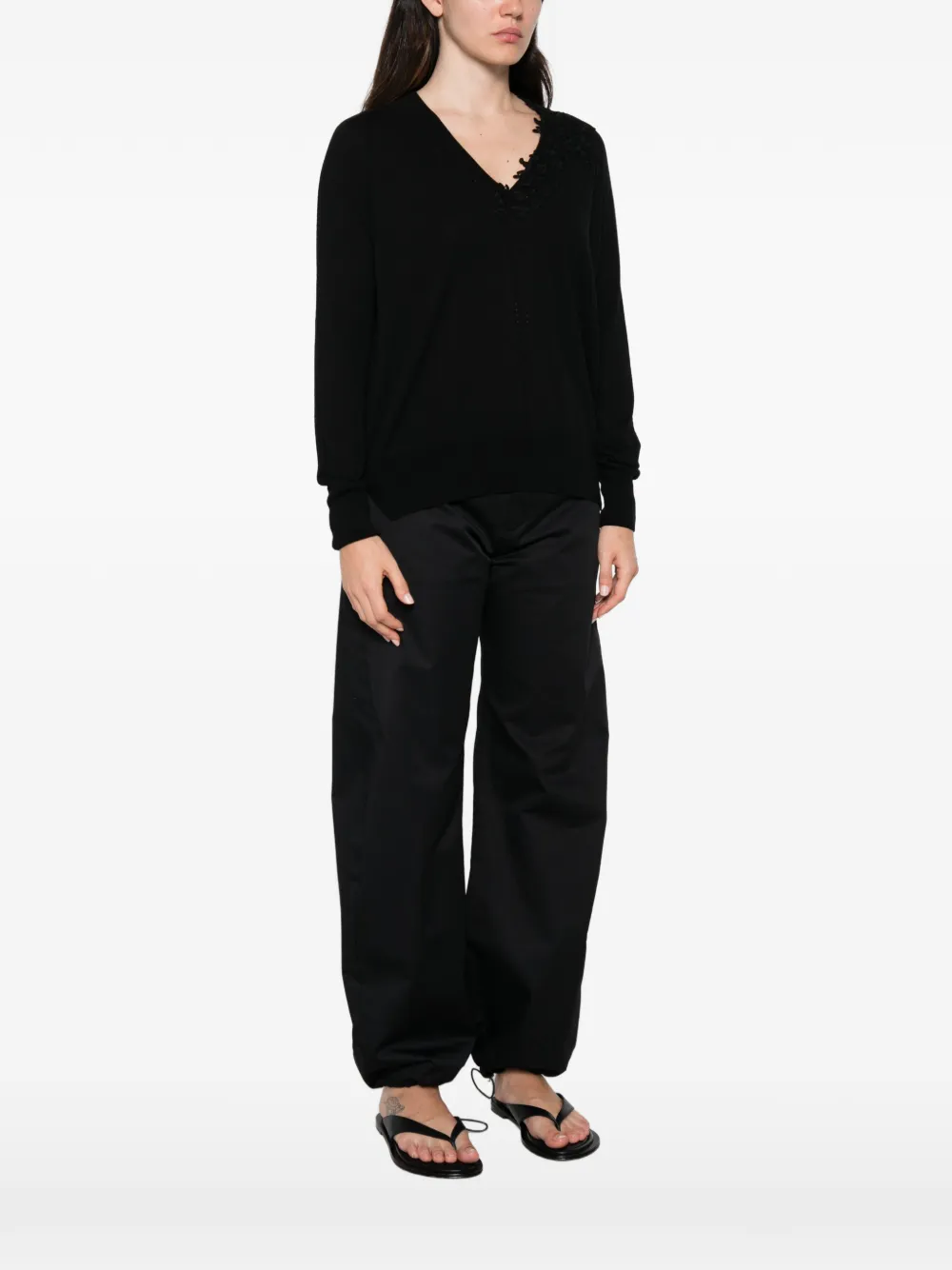 Ermanno Scervino Trui met V-hals Zwart