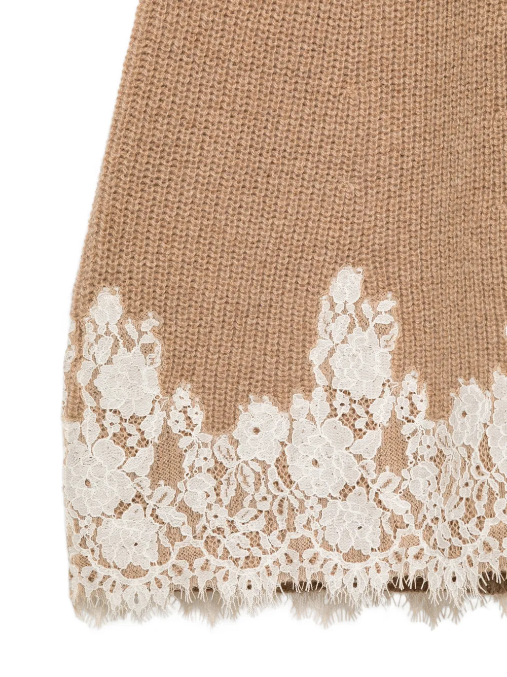 Alberta Ferretti Mini-jurk met kant Beige