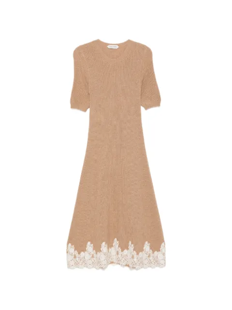 Alberta Ferretti vestido con ribete de encaje
