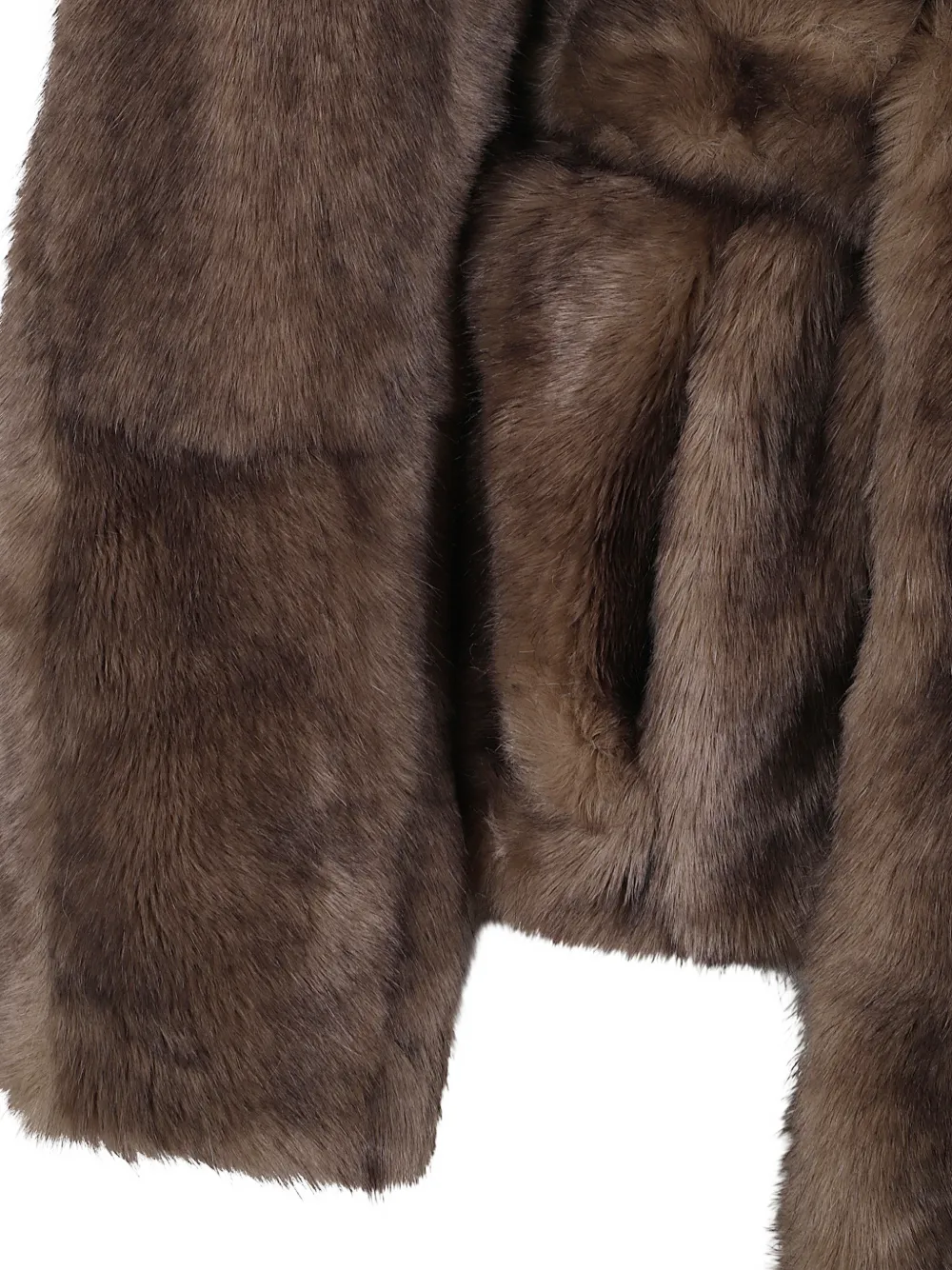 STAND STUDIO Silena faux-fur belted jacket Bruin
