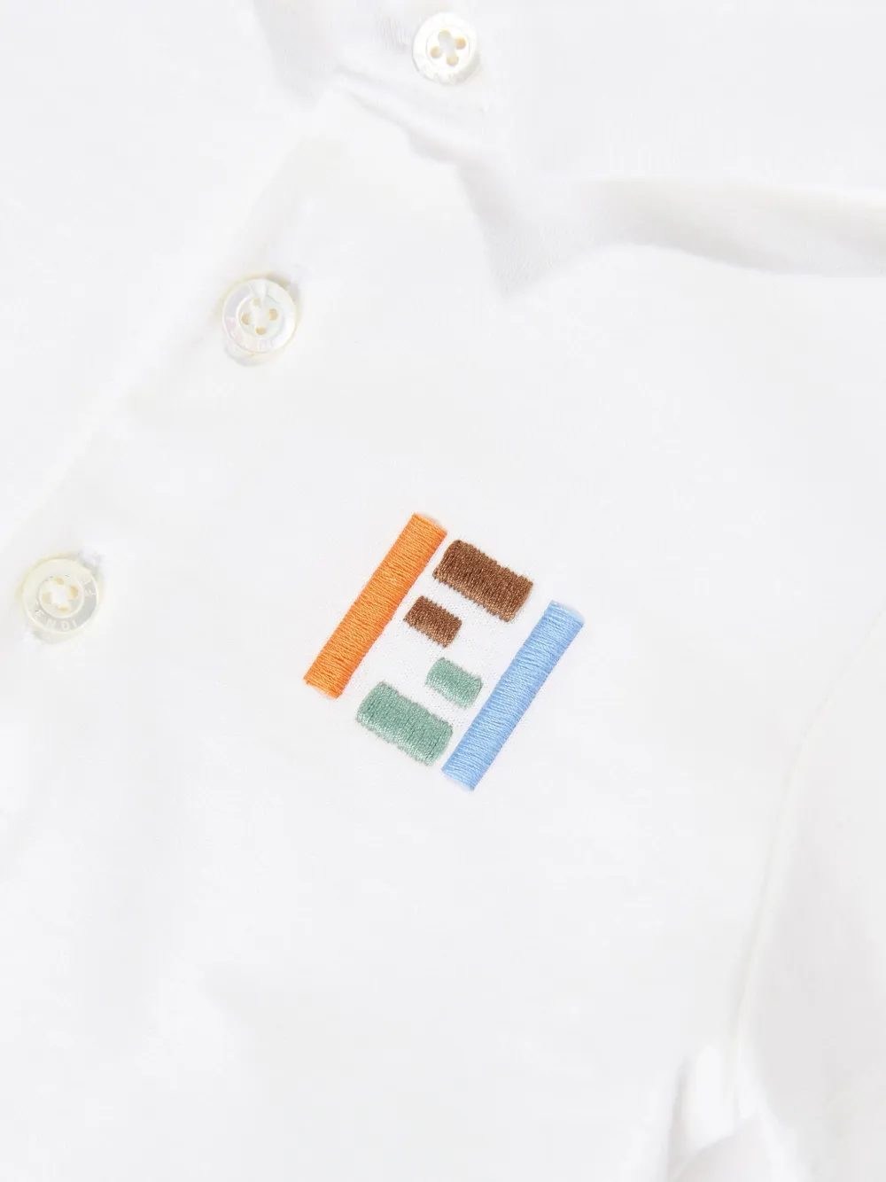 Fendi Kids logo-embroidered polo shirt Wit