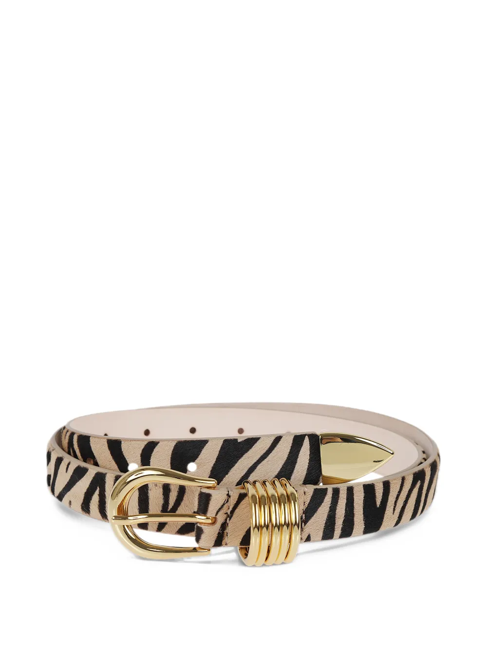 AFTER LABEL Holly zebra-print belt - Neutrals