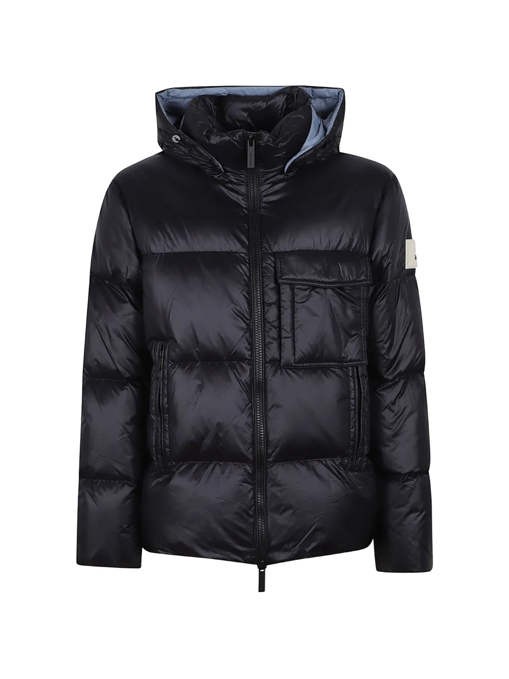 After Label Quilted Hooded Coat In Black