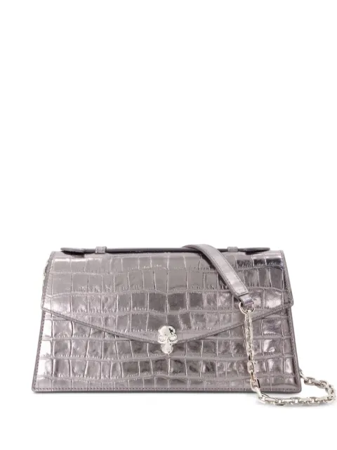 Alexander McQueen Skull crocodile-effect tote bag