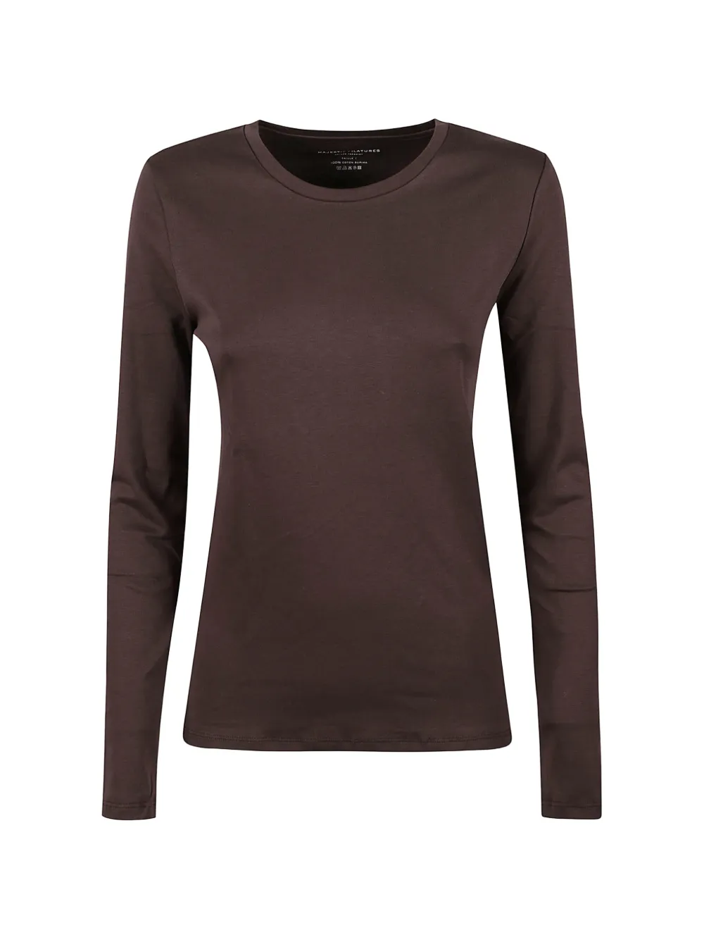 Majestic Filatures round-neck long-sleeve T-shirt - Marrone