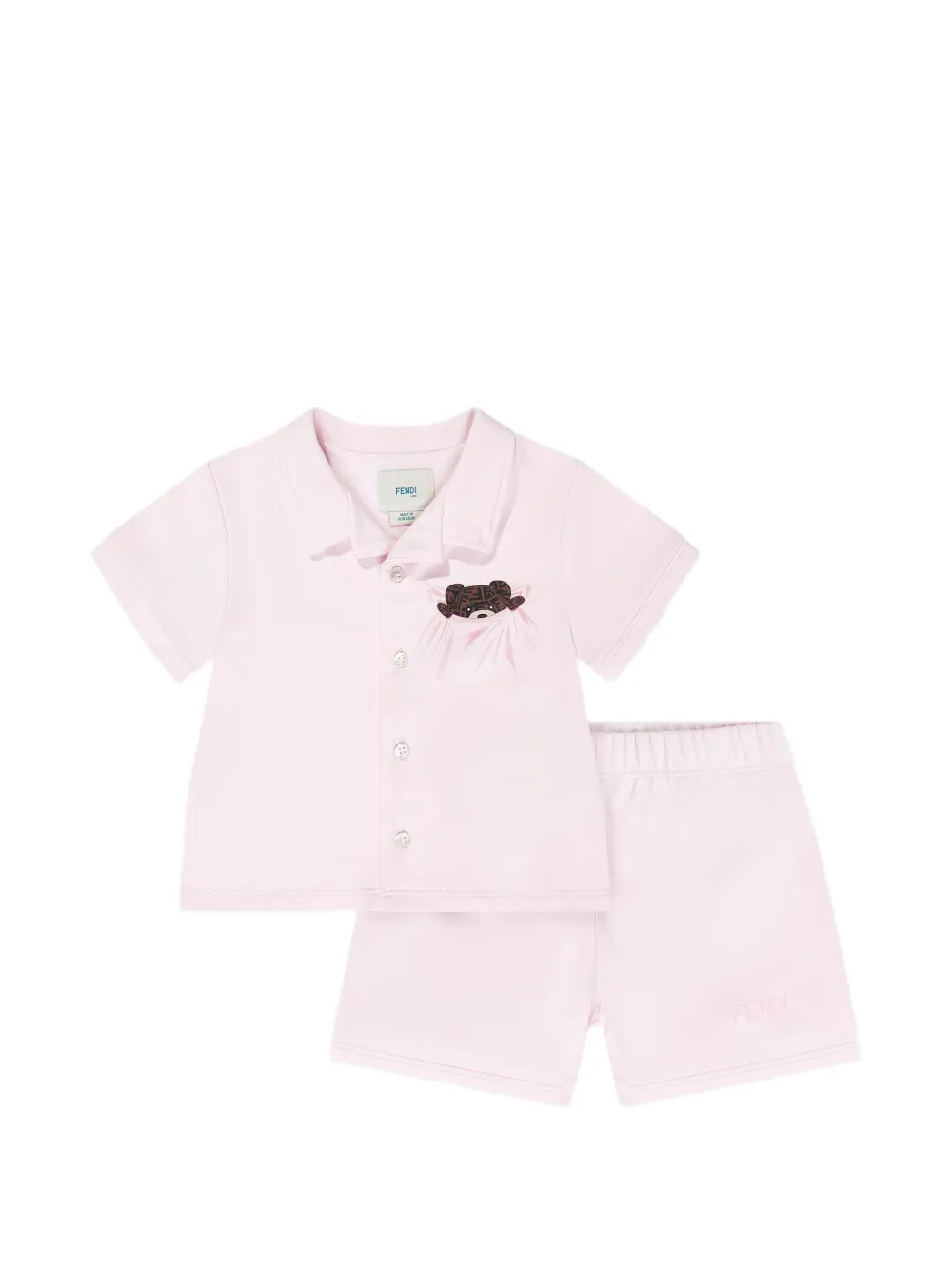 Fendi Kids teddy bear-print pyjamas Roze