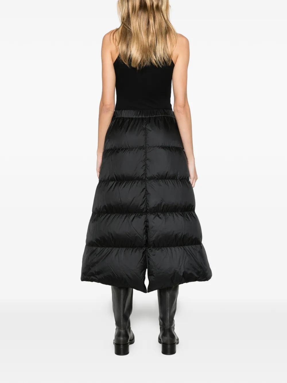 Moncler reversible wool twill padded midi skirt Zwart