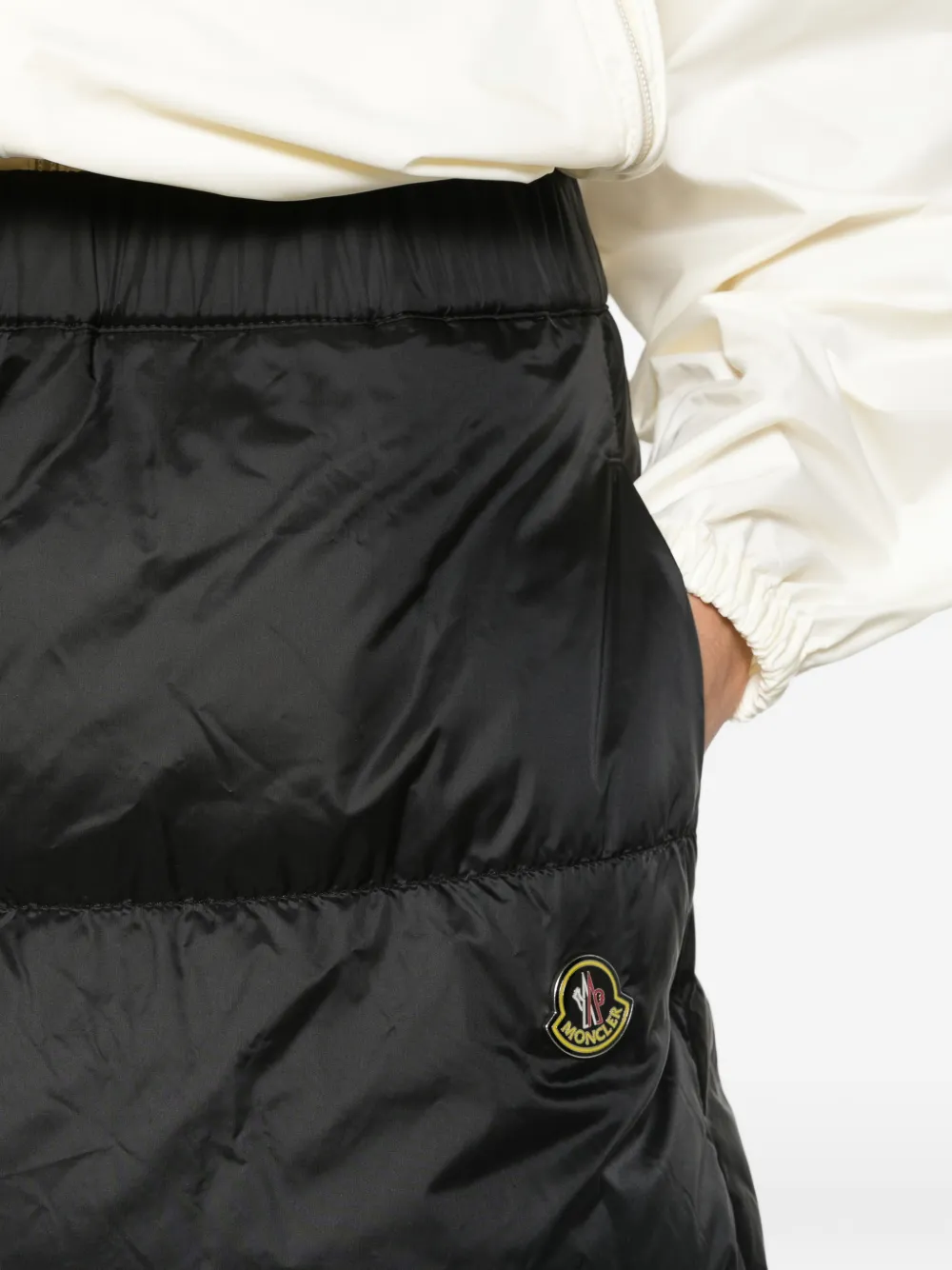 Moncler reversible wool twill padded midi skirt Zwart
