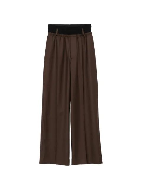 ALAINPAUL layered-waistband wide-leg trousers