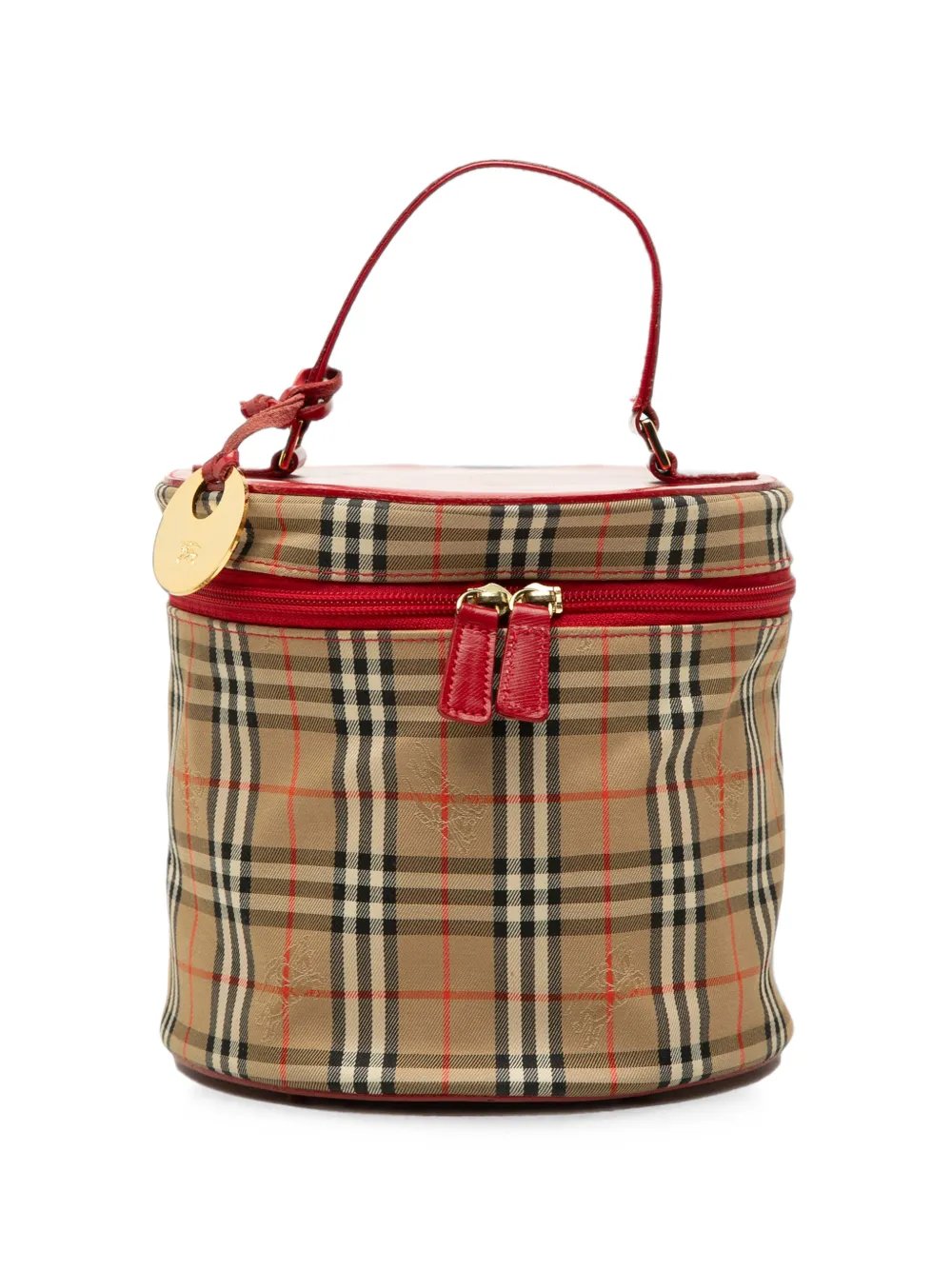 Burberry Pre-Owned 20th Century Haymarket Check Canvas vanity bag - Rosso