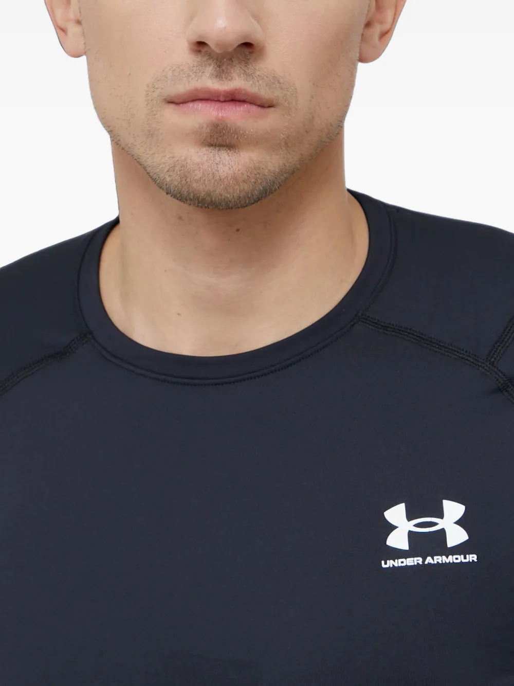 Under Armour ColdGear compressie T-shirt met lange mouwen en logoprint Zwart