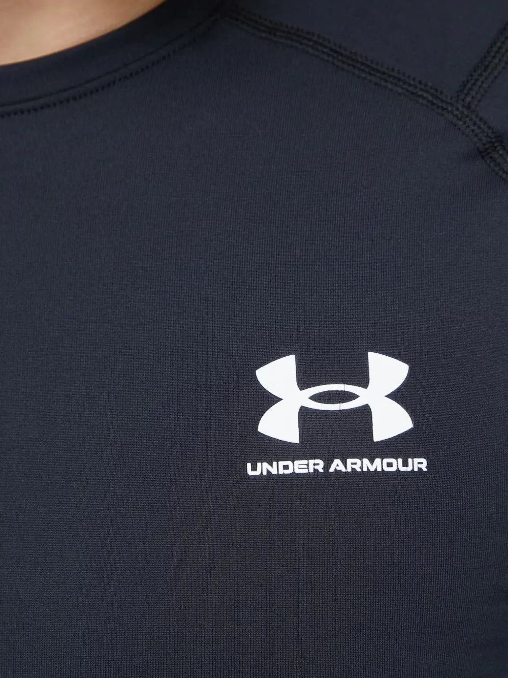 Under Armour ColdGear compressie T-shirt met lange mouwen en logoprint Zwart