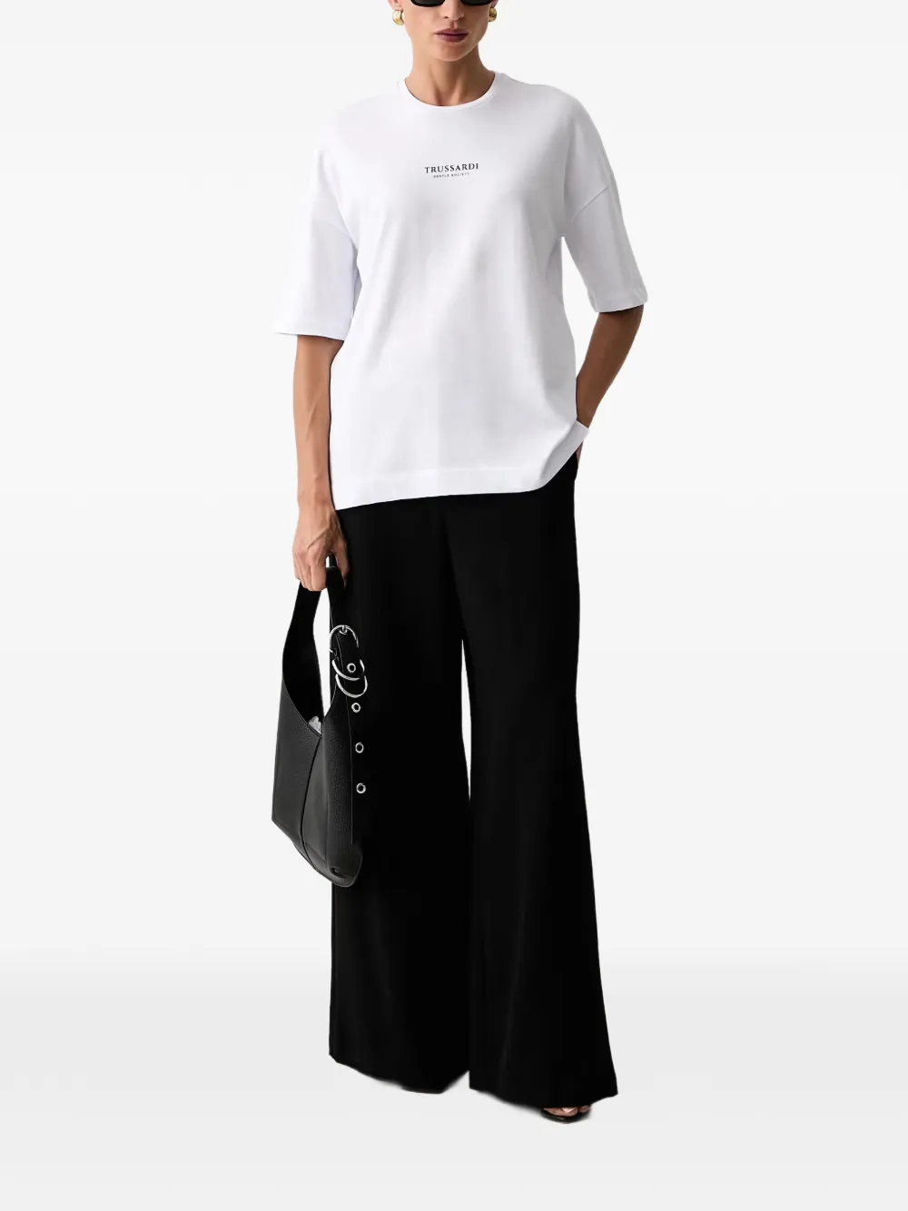 Trussardi T-shirt met logoprint Wit