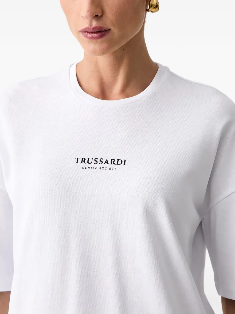 Trussardi T-shirt met logoprint Wit