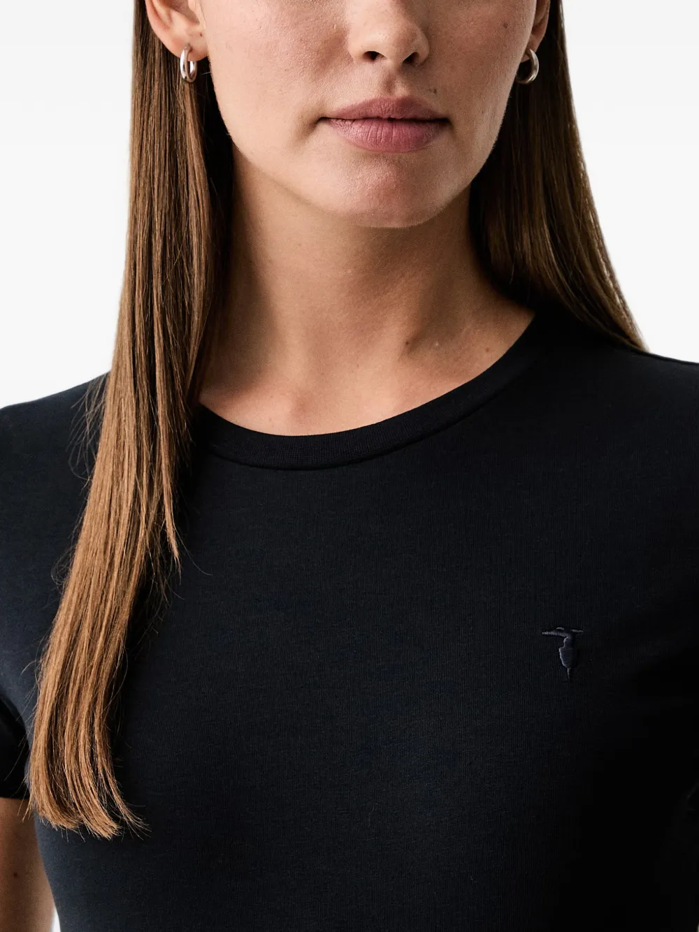 Trussardi T-shirt met geborduurd logo Blauw