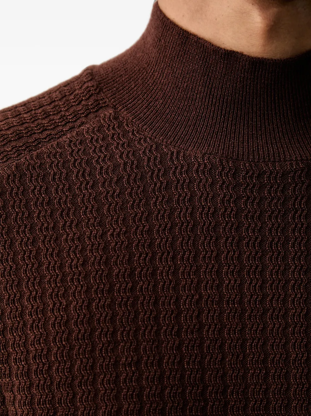 Trussardi Wollen trui met hoge hals Bruin