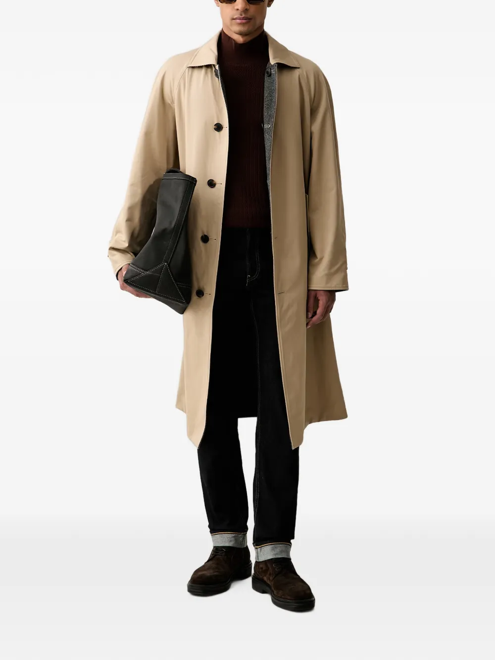 Trussardi Wollen trui met hoge hals Bruin
