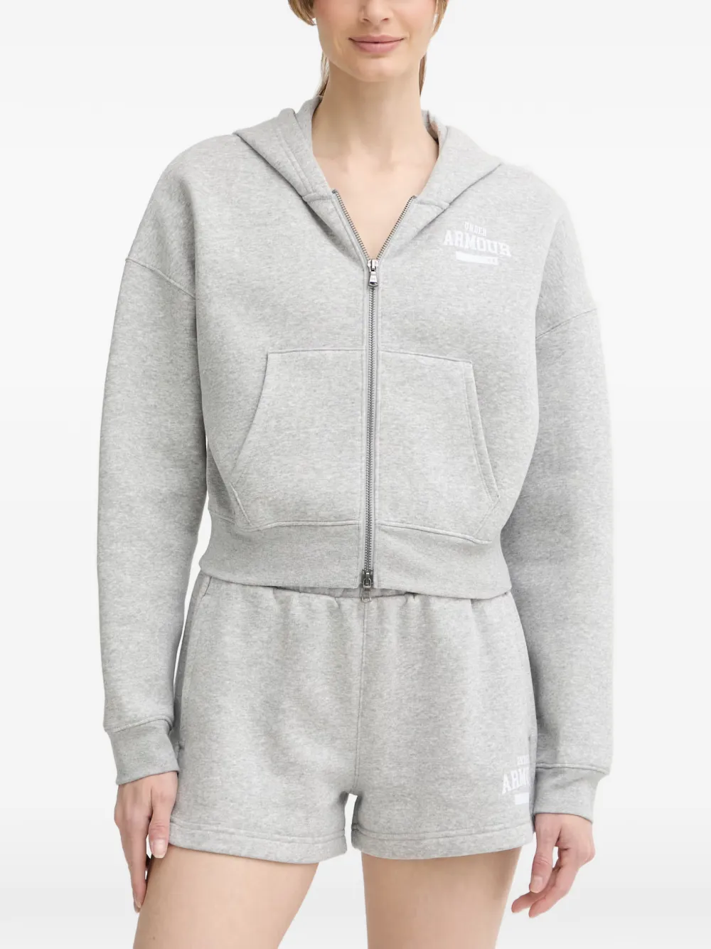 Under Armour logo-print zip-up hoodie - Grau