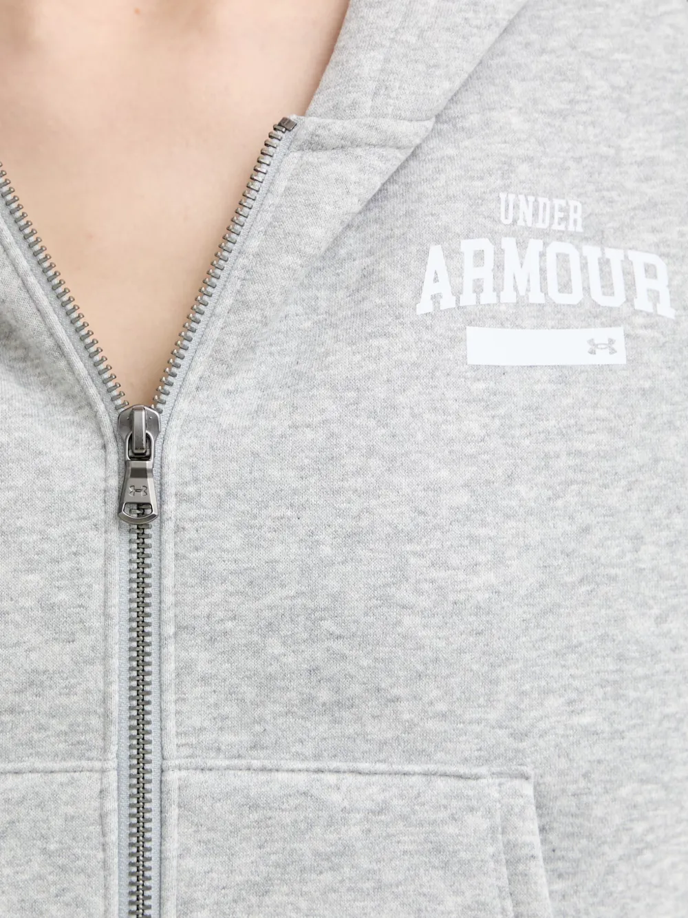 Under Armour Hoodie met logoprint en rits Grijs