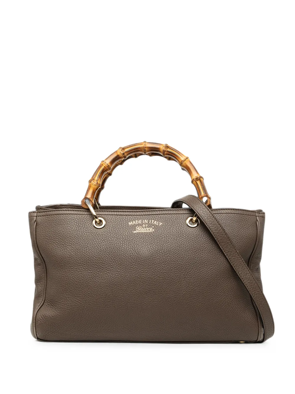 Gucci Pre-Owned 2016-2026 Medium Calfskin Bamboo Shopper satchel - Marrone