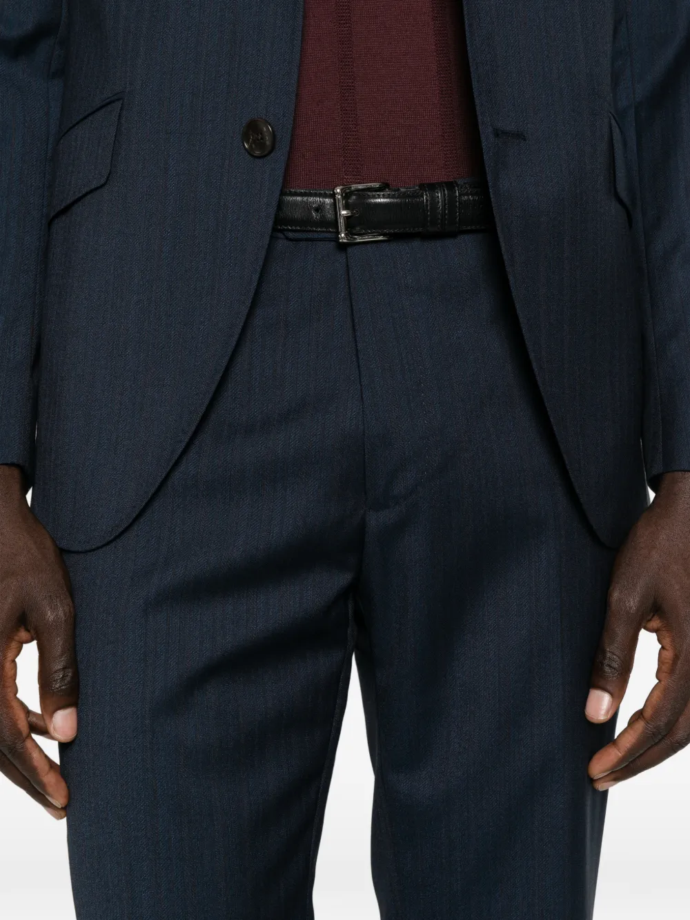 ETRO Wollen pak met visgraat-patroon Blauw