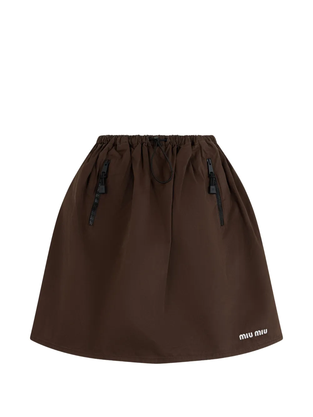 Miu Miu washed gabardine skirt - Marrone