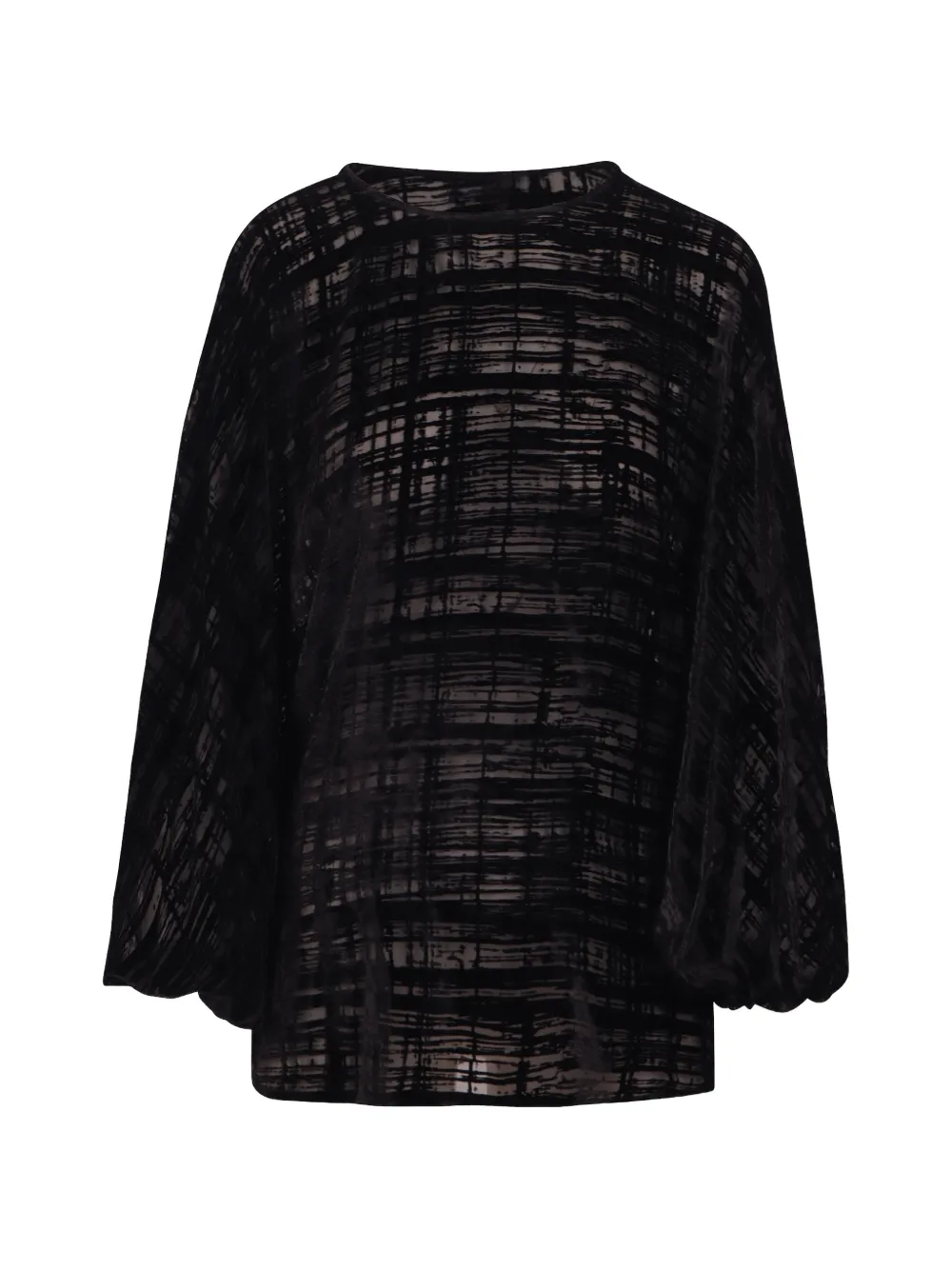 Gianluca Capannolo check-print balloon-sleeve blouse - Nero