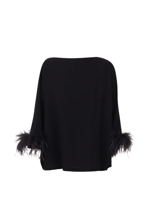 Gianluca Capannolo feather-trim boat-neck blouse