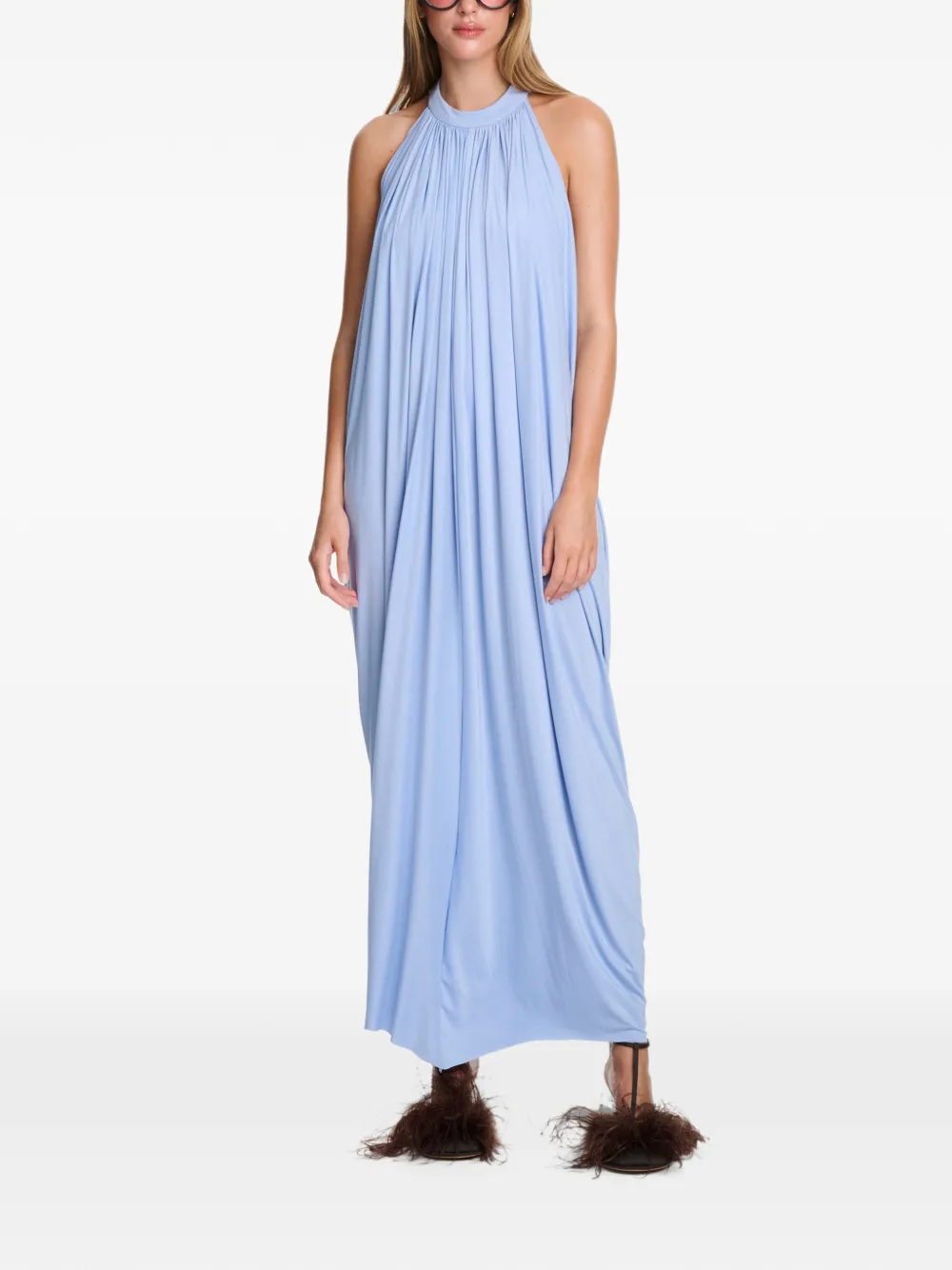 AXEL 113 Thea knotted-back halterneck shift maxi dress