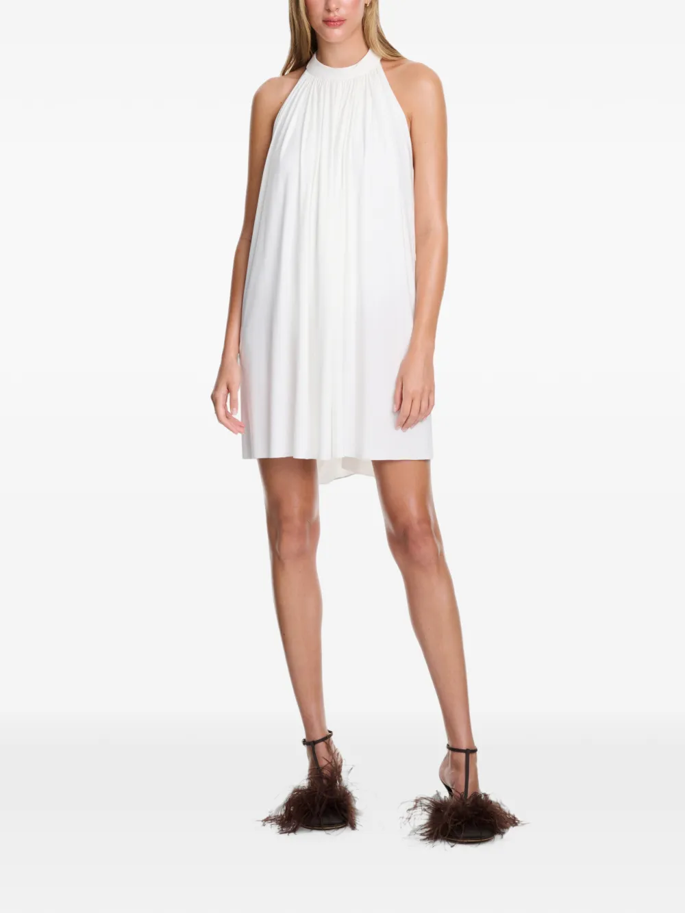 AXEL 113 Thea knotted-back halterneck shift mini dress