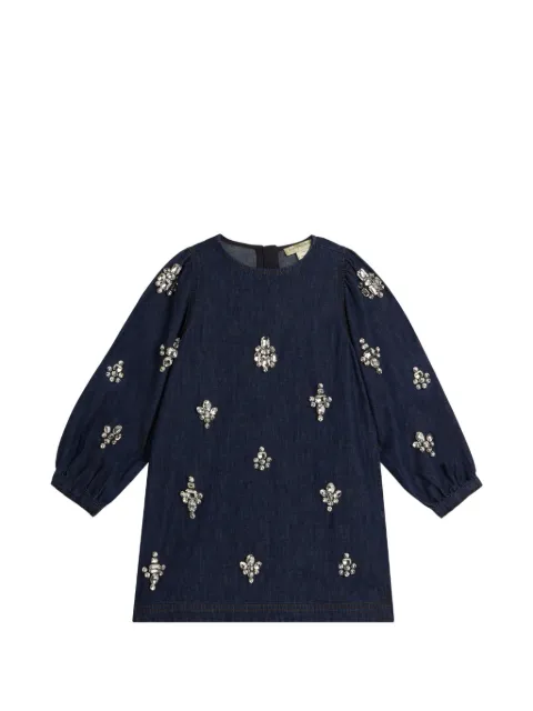 Stella McCartney Kids robe en jean à ornements en cristal