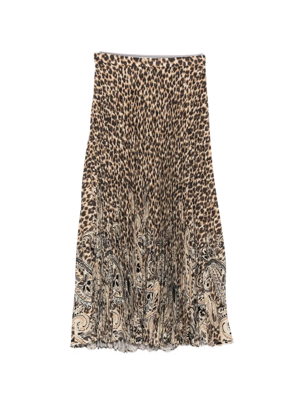 ETRO leopard-print Paisley-print pleated skirt - Toni neutri